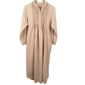 VTG LL Bean Nightgown Red Stripe Dobby Cotton Nightgown M Prairie Cottage
